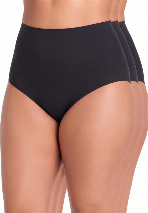 Soft-Cuff 95% Cotton Full Brief Panty 3 Pack Black